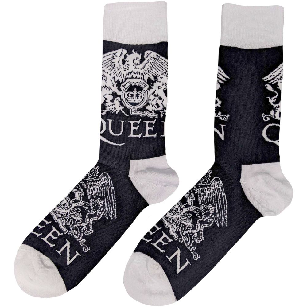 Queen - White Crests Socks - EU 40-45 - Blue/White